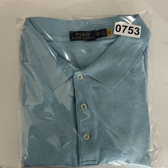 Ralph Lauren Polo Mens 4XLT Light Blue Short Sleeve Polo Shirt Golf Quiet Luxury - Picture 12 of 14
